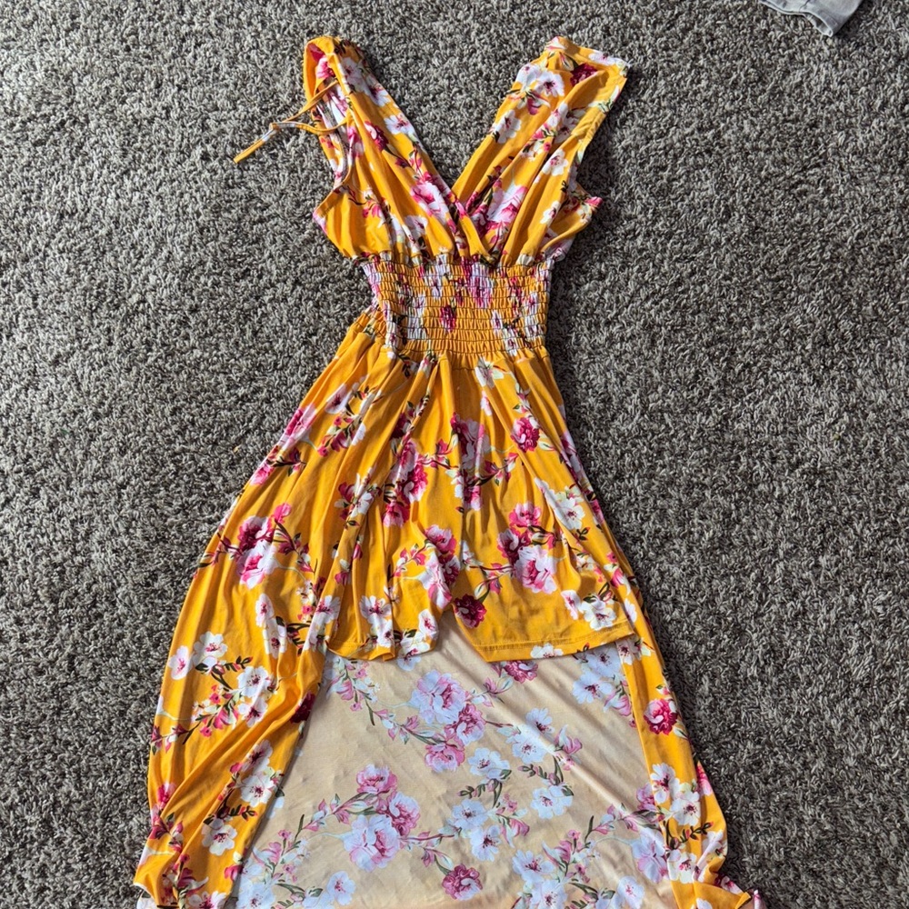Floral Yellow Maxi Dress